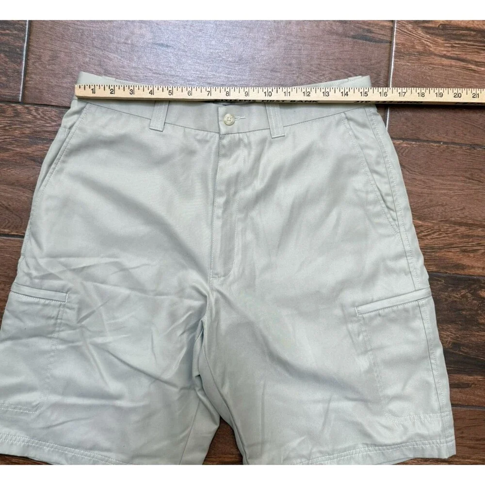 LINKS Men's 32 Golf Shorts Beige Sand Scorecard Pockets Quick Dry 10